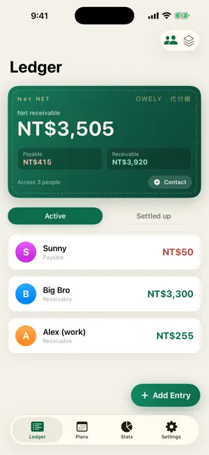 Owely - IOU & Loan Ledger screenshot 1