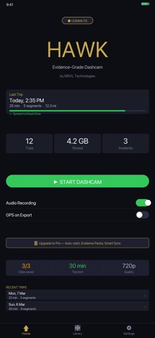 Hawk: Dashcam & Drive Recorder screenshot