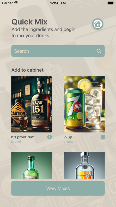 Cabinet Cocktails Screenshot