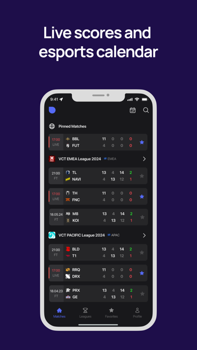 Scoutli - Esports Live Scores Screenshot
