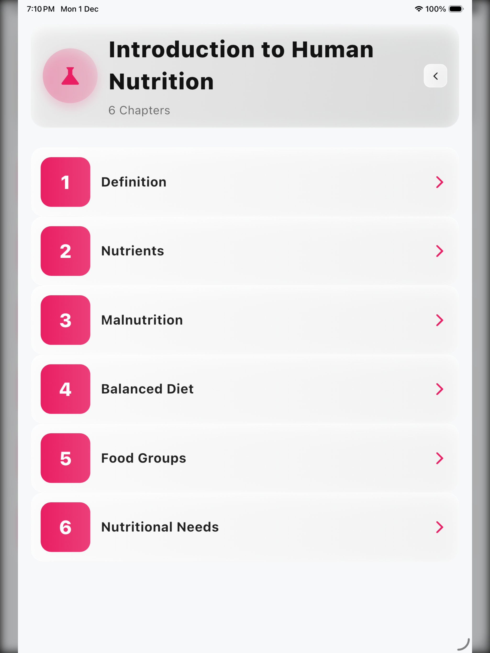 Human Nutrition Health Quiz