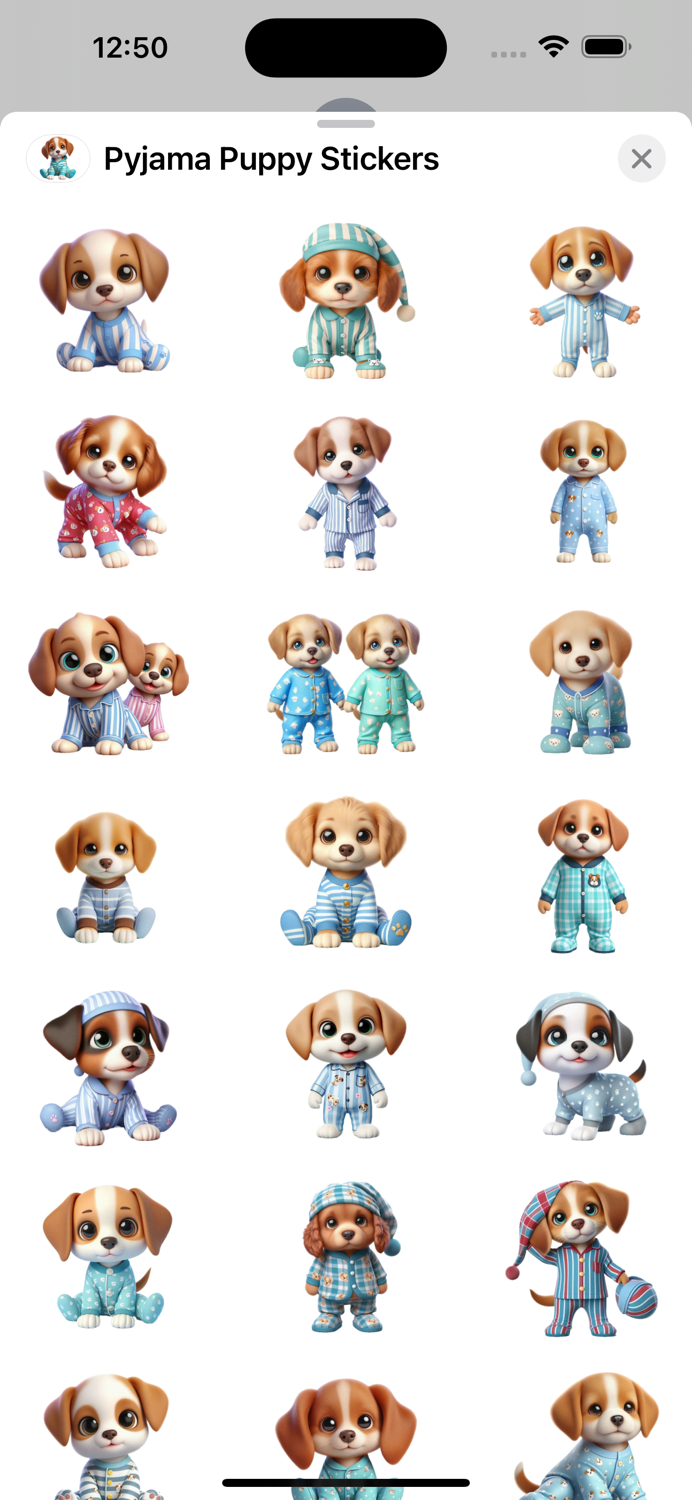 Pyjama Puppy Stickers