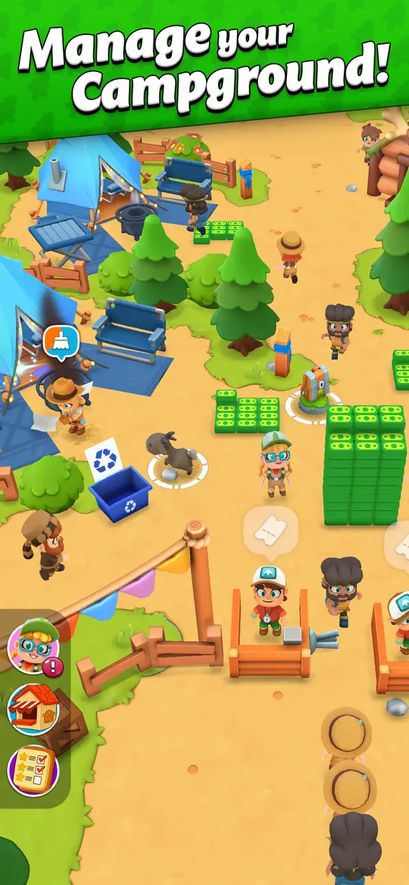 Happy Campers - Idle Tycoon Hack screenshot 1 - iOS game interface