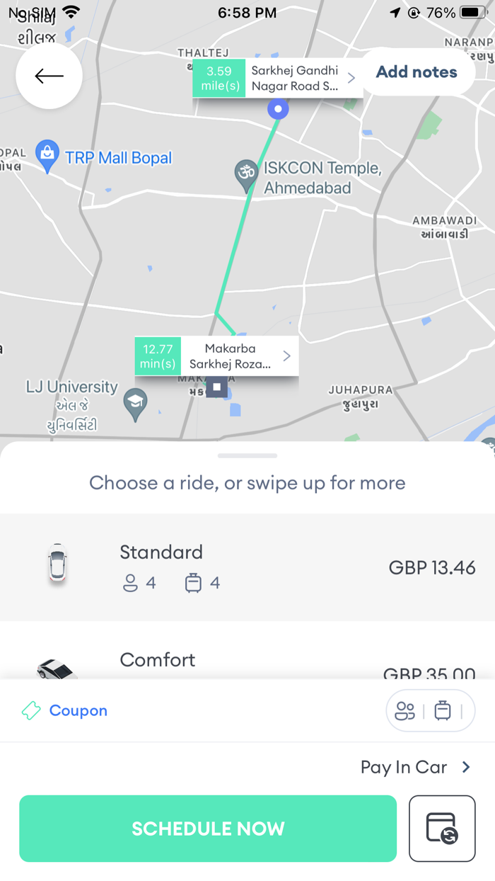 Fleeyo Taxi, Transfers  Ride