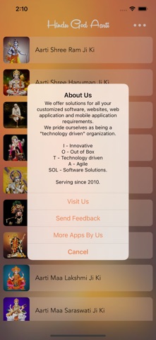 Hindu God Aartis iPhone screenshot