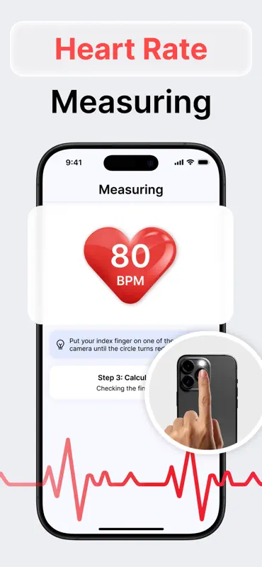 Heartly AI: 心拍数を測るアプリ, 脈拍測定 screenshot 1 of 5