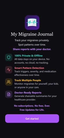 My Migraine Journal app screenshot