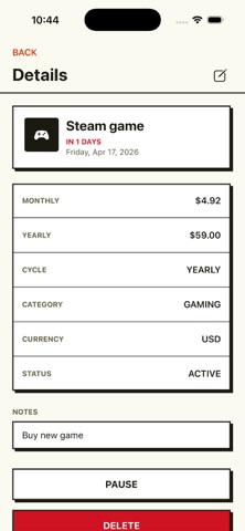 Accriva: Subscription Log Screenshot 4 of 4