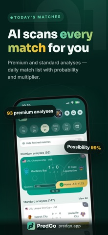 PredGo: AI Football Stats iPhone screenshot