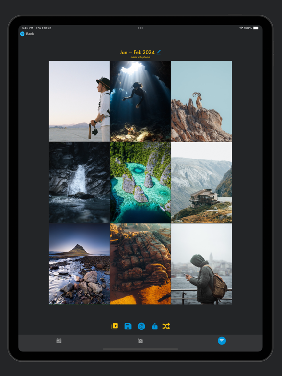 Phomo — Photo Journal iPad screenshot 2 - Photo & Video app