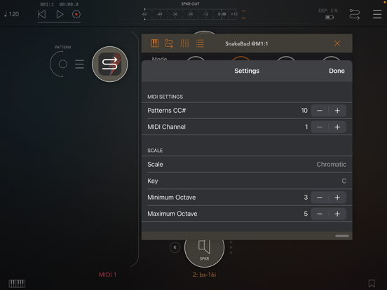Screenshot #5 pour SnakeBud - AUv3 MIDI Sequencer