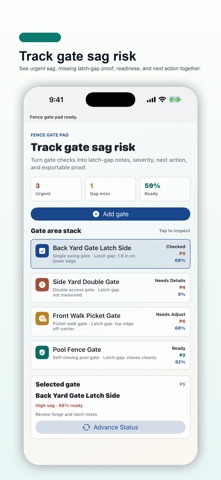 Fence Gate Sag Check Pad screenshot