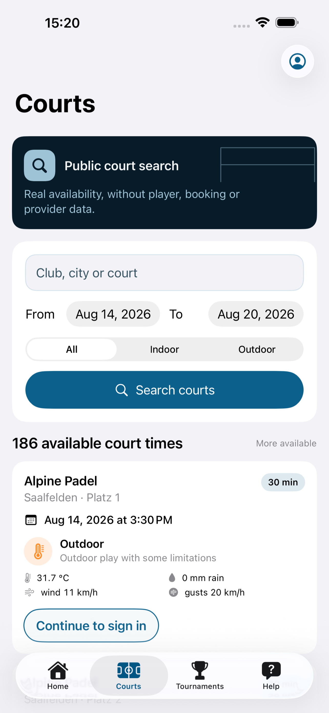 Padel Planner Austria screenshot 2