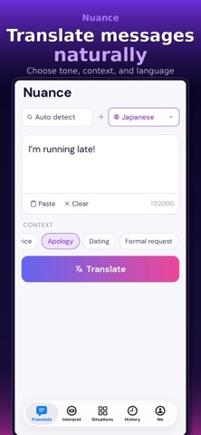 Nuance - AI Translator & Tone screenshot