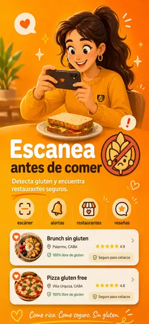 GF Gluten Scanner Restaurantes iPhone screenshot 1