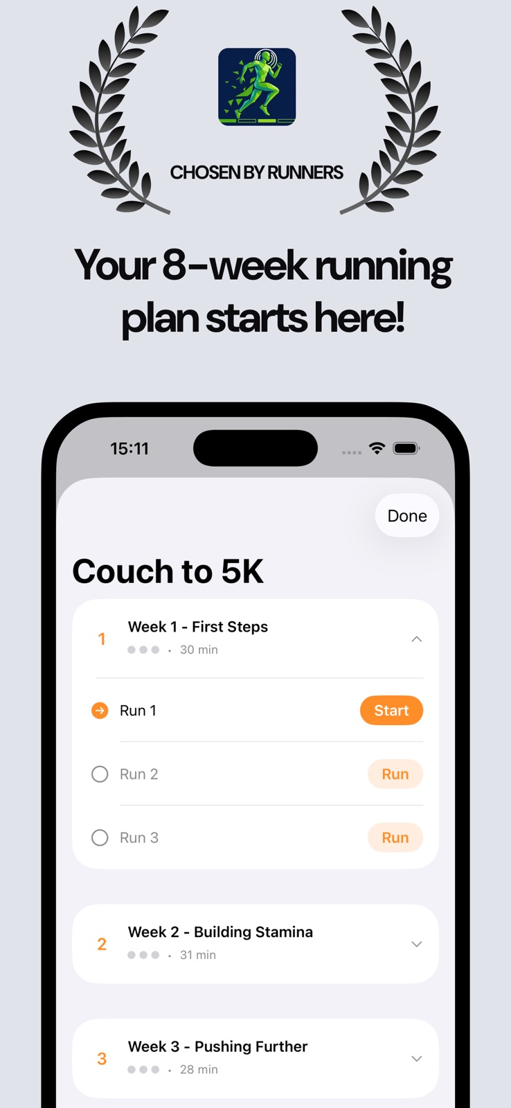 Interval Running Coach RunMate iphone screenshot 1