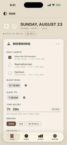 Day and Night Journal screenshot