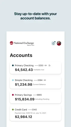 National Exchange Bank Mobile screenshot 2