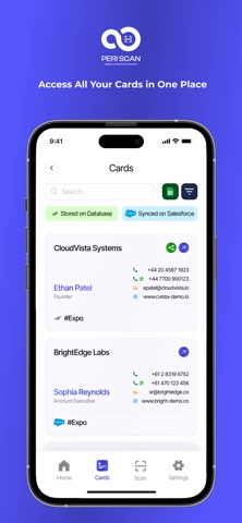PeriScan Card Scanner iPhone screenshot