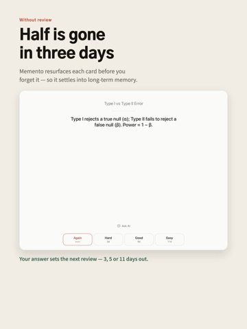 Memento: Exam Flashcards iPad screenshot