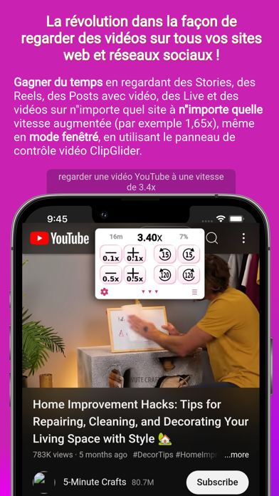Screenshot #1 pour ClipGlider-video speed control