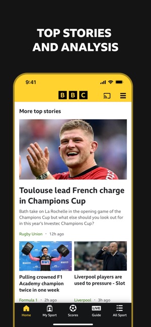 Screenshot of BBC Sport