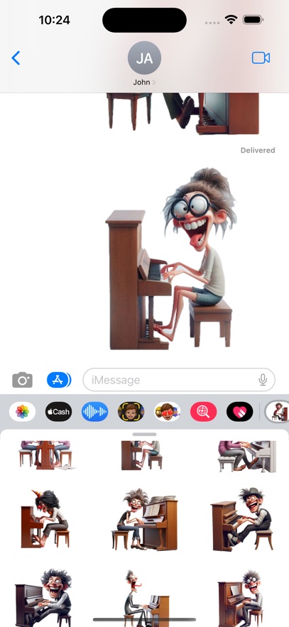 Wacky Piano Player Stickers