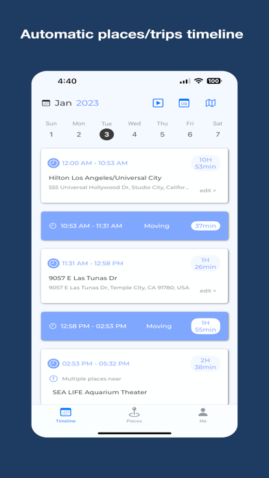 Footmark - Location history Screenshot