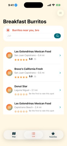 Breakfast Burrito Finder iPhone screenshot