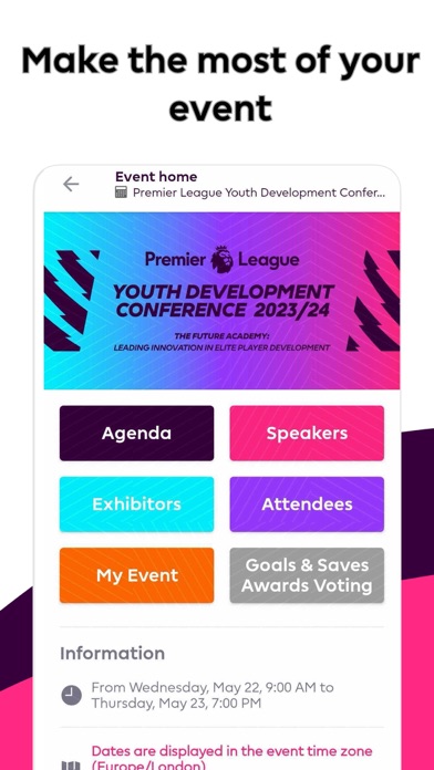 Premier League Events Screenshot