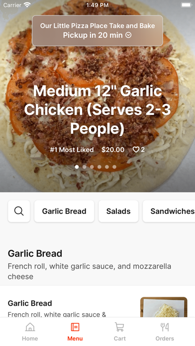 Our Little Pizza Place T&B iPhone screenshot 2 - Food & Drink app