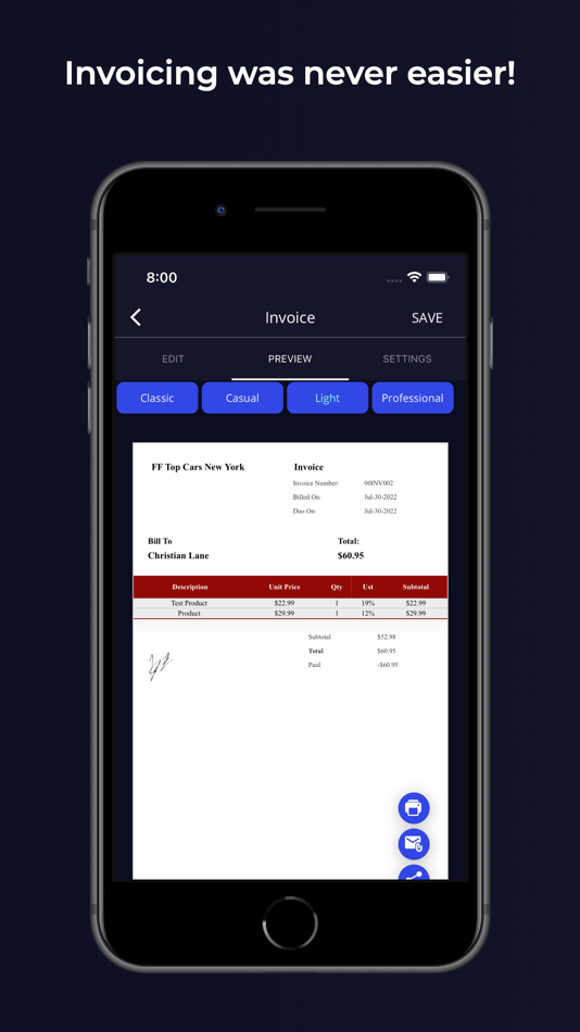 #2. Invoice & Receipt Maker App (iOS) 由: Nadim Radjab