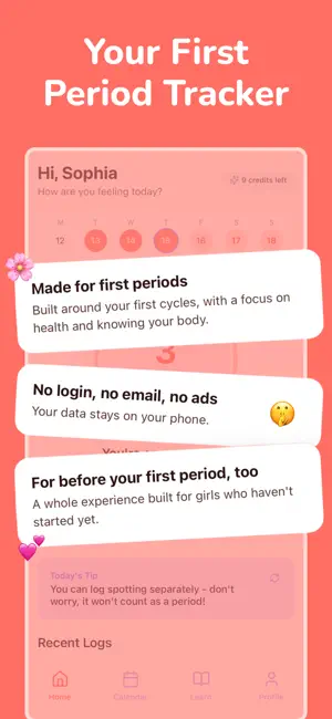 Soso: Tween Period Tracker screenshot 1