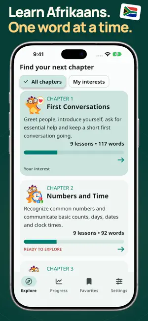 Learn Afrikaans For Beginners screenshot 1