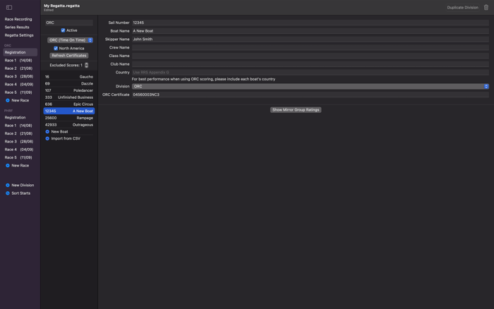 Regatta Score