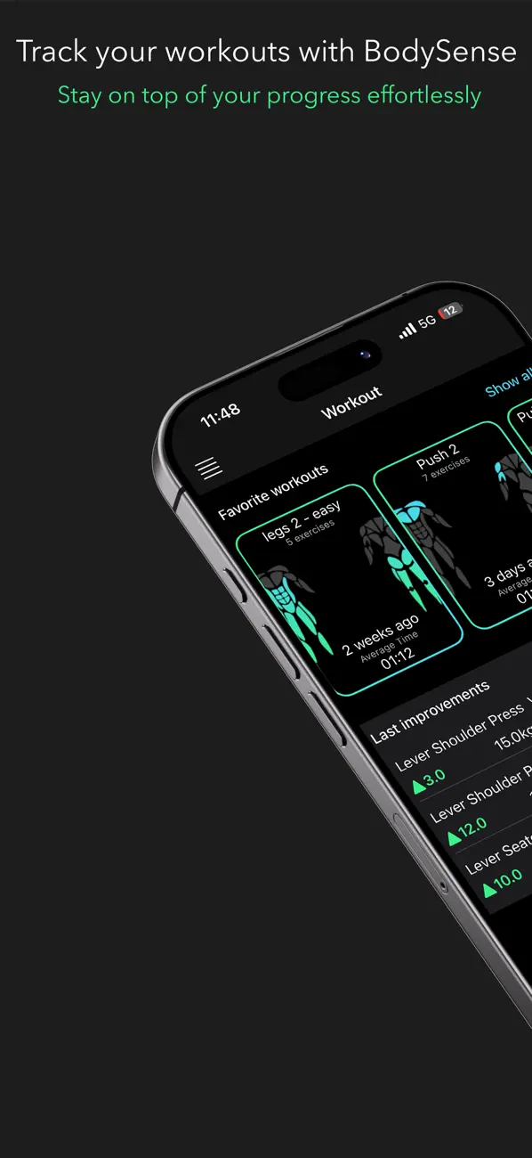 Screenshot #1 pour BodySense - Workout Tracker