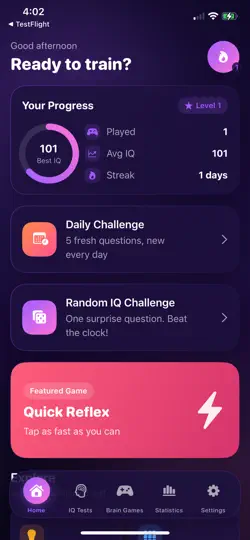 IQ Test Games iPhone Ekran Görüntüsü 1