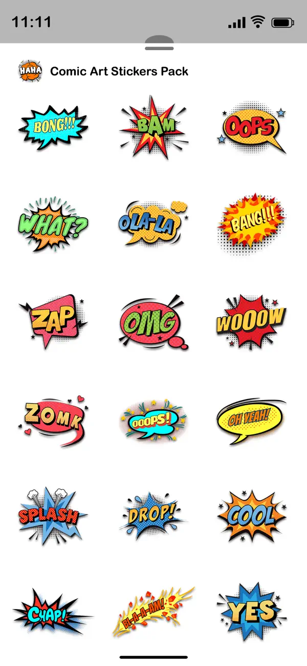 Screenshot #2 pour Comic Art Stickers Pack