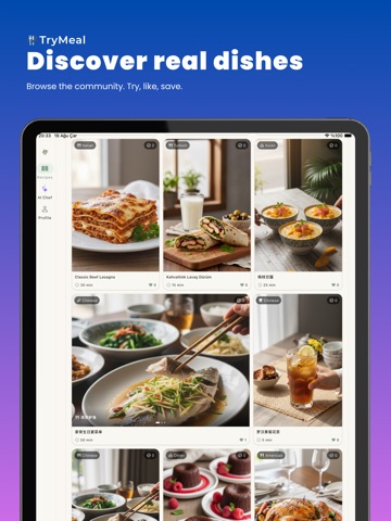 TryMeal AI Recipe & Meal Chef iPad screenshot