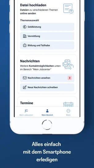 Screenshot von Jobcenter-App auf dem iPhone 4