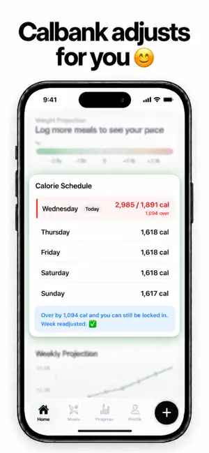 Calbank: Weekly Calorie Bank screenshot 3