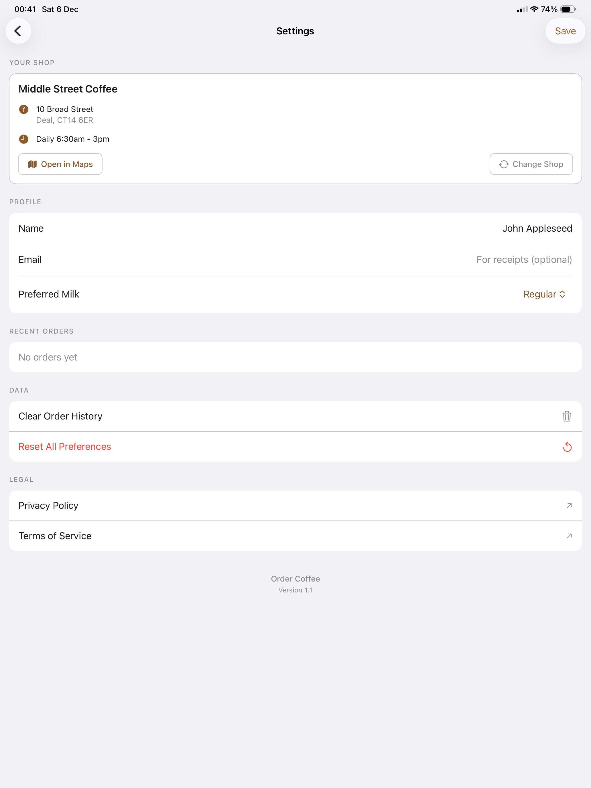 Order Coffee screenshot 11