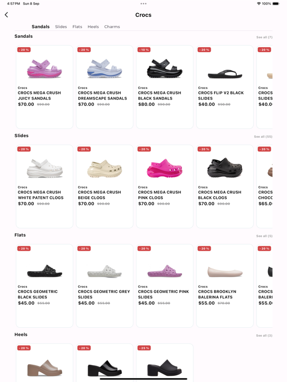 Como Store iPad screenshot 1 - Shopping app