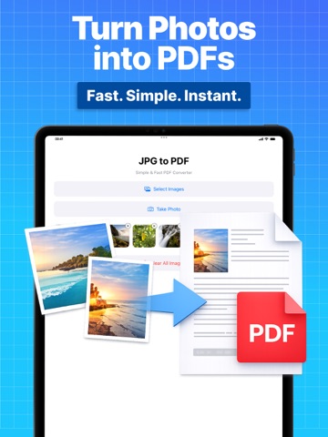 JPG to PDF Converter App iPad screenshot