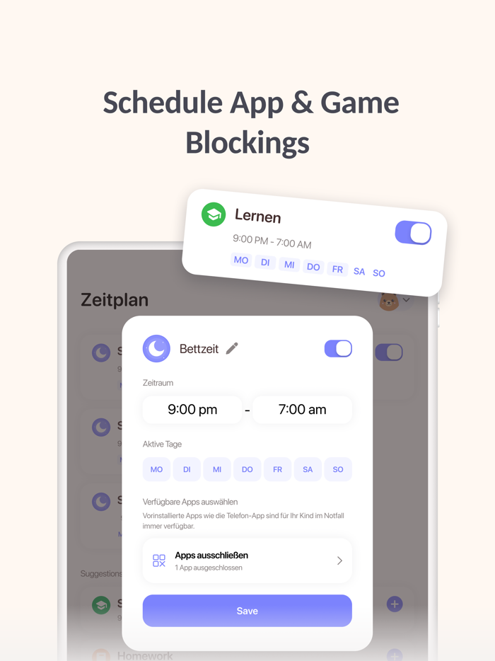 Kindersicherung,Bildschirmzeit