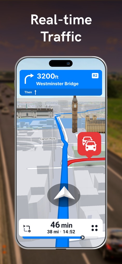 Sygic GPS Navigation & Maps - The app offers real-time traffic congestion indicators and precise turn-by-turn directions, helping drivers avoid delays and optimize routes.