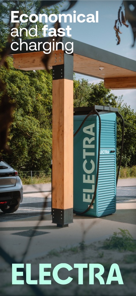Electra - Fast Charging Hubs - This tool showcases the robust Electra charging station design and its seamless integration with an electric vehicle, emphasizing the promise of efficient power.
