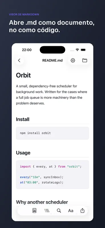.md viewer & editor: NanoFile screenshot 1 of 10