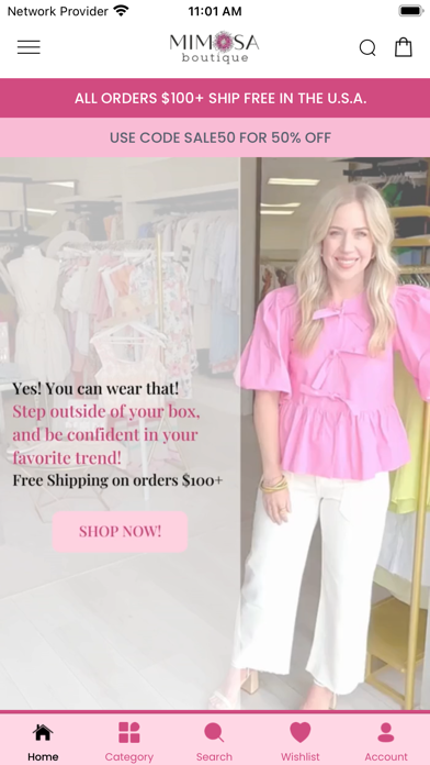 Mimosa Boutique Screenshot