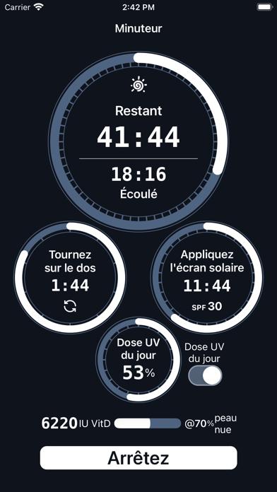 Screenshot #2 pour Sola: Minuteur UV & vitamine D